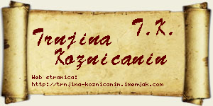 Trnjina Kozničanin vizit kartica